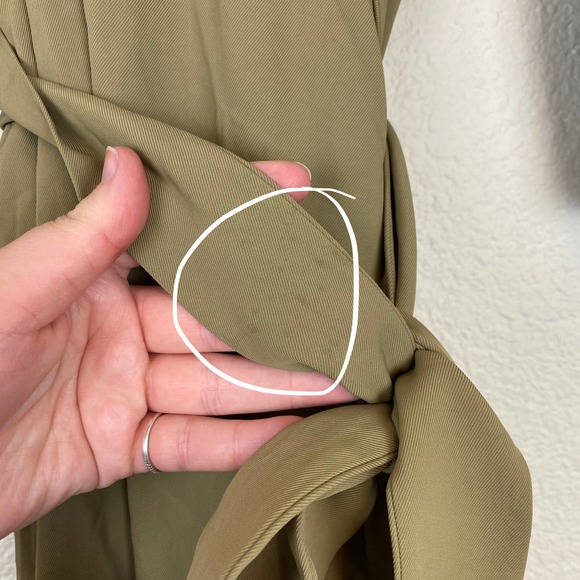 Everlane Green Japanese GoWeave Long Sleeve Mini Wrap Dress Size 6 - Picture 9 of 13